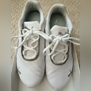 Puma White Sneakers with Silver Accents